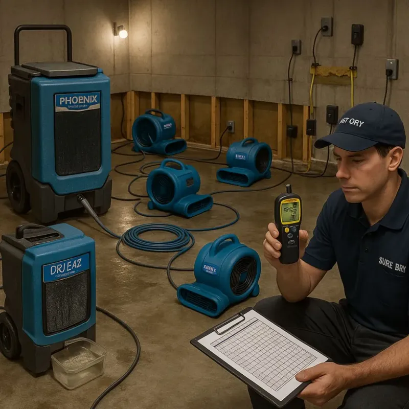 Structural Drying and Dehumidification process in Potterville, MI